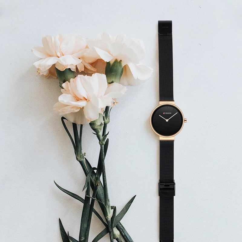 CURREN 9016 Fashion Blue Ladies Watches