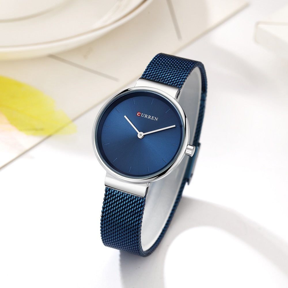 CURREN 9016 Fashion Blue Ladies Watches